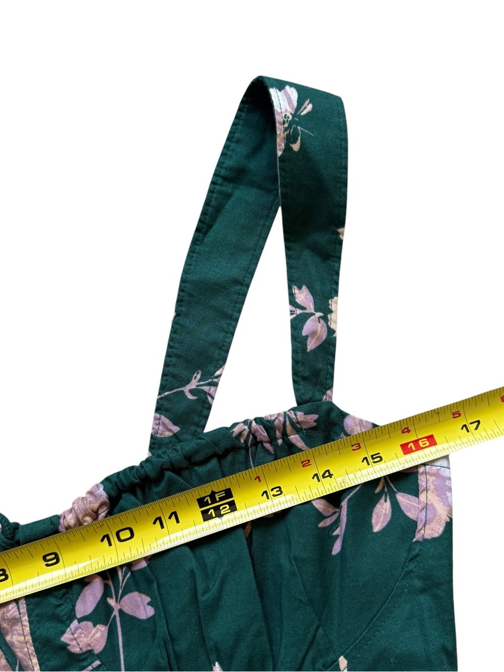 Free People Green Floral Corset Midi Dress S Cottagecore Slit Pockets Romantic - Picture 8 of 15